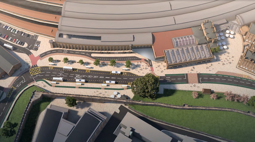 Artist's impression of new station frontage scheme