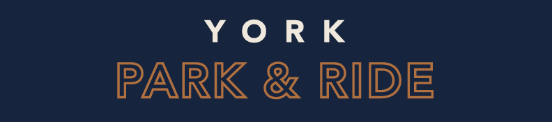 The words York Park & Ride sits on a dark blue logo